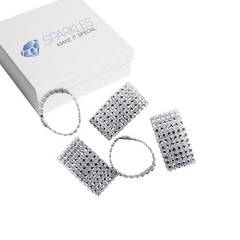 1 Rhinestone Napkin Rings 6 Row silver diamond wedding party sash holder Any Qty