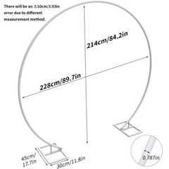 2.2M 2.4M Circle Wedding Arch Single/Double Rail Flower Balloon Garland Arch Dec