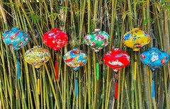 8 pcs Vietnam Bamboo silk lanterns 35cm for wedding decor – outdoor party decor