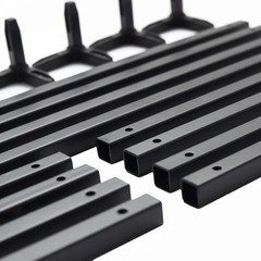 2 pcs 12-Inch Tall Black Matte Metal Geometric Rectangular Stands 12″,