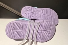 Joybees Kids Lavender Clogs Size 12 with Aqua Strap • Lightweight Slip-On Shoes