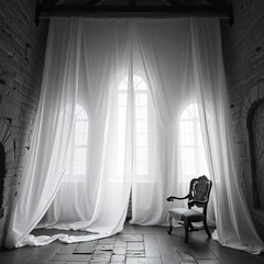 Sheer Voile Chiffon Fabric Draping Panels | 10 Yards 120″ Wide White Voile Fa…