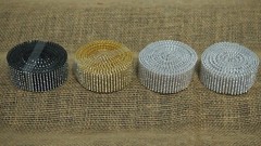 Sparkling Crystal Diamonds Rhinestone Ribbon Lattice Mesh Gold Silver Iridescent