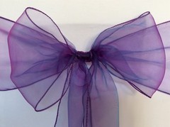 cadbury purple organza chair sashes chair ties bow ribbon wedding birthday decor