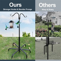 Shepherds Hooks 2 Pack Heavy Duty Two Sided Garden light Pole with 7 Base Prongs