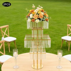 2 PCS Flower Stands, 5 Tiers Flower Vase Stands, 125cm(H) Wedding Flower Stands