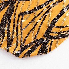 GOLD BLACK Embroidered Sequin Spandex Banquet CHAIR COVER Party Decorations