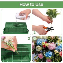 24 Packs Floral Foam Cage Rectangle Flower Cage Holders with Floral Foam Flow…
