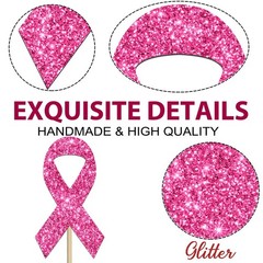 Pink Ribbon Centerpiece Sticks Breast Cancer Awareness Party Decorations 12PC…