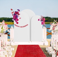 White Spandex Stretchy Wedding Arch Covers 6FT 6.6FT 7.2FT Fitted Arch Stand