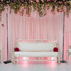 11ft Black Adjustable BACKDROP STAND KIT Curved Pipe Wedding Photo Background