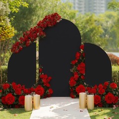 Set Of 3 Wedding Arch Cover Double Sided High Elasticity Arch Backdrop Decor
