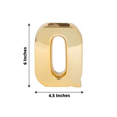 GOLD 6″ Ceramic Q Symbol Flower VASE Table Centerpiece Party Events Decorations