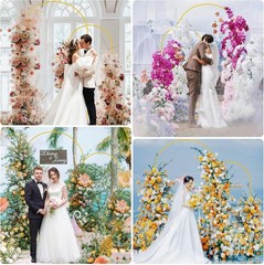Stable Gold Metal Arch Stand Set – 2-Piece 7.2FT & 6FT Backdrop for Celebrations