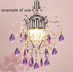 12 Hanging Purple Teardrop Crystal Chandelier Prisms Pendants Glass Beads Lights