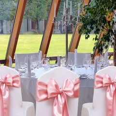 50 Pack Satin Dusty Pink Chair Sashes, 7 X 108 Inches Dusty Pink Chairs Bows