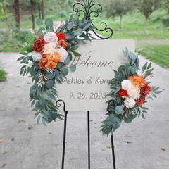Burnt Orange Wedding Arch Flowers – Pack of 2 for Ceremony & Decor