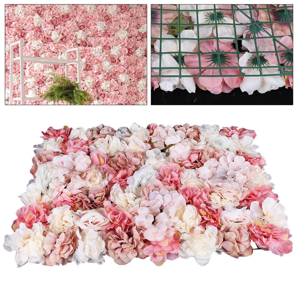 6*Flower Wall Panel Party Artificial Wedding Bouquet Decor Romantic Rose Flower