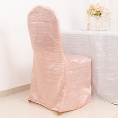 DUSTY ROSE Crinkle Crushed Taffeta Banquet CHAIR COVER Party Wedding Events