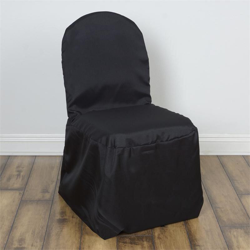 10 Black POLYESTER BANQUET CHAIR COVERS Wedding Party Dinner Decorations SALE