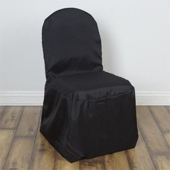 10 Black POLYESTER BANQUET CHAIR COVERS Wedding Party Dinner Decorations SALE