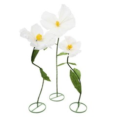 3 Pcs White Artificial Flower For Wedding Decoration , Birthday Party Banquet