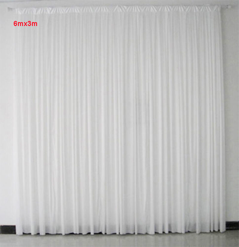 6Mx3M(19.6ft X 9.8ft)White Pleated Decoration Wedding Backdrop Curtain Perfect