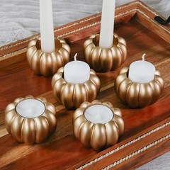 Gold Pumpkin Tealight/Candlestick Holder Wedding Reception Decor Favors 6
