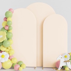 Elegant 3-Piece Arch Cover Set in Beige – Ideal for Weddings and Celebrations