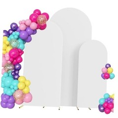 4ft,5ft,6ft Set of 3 Arch Backdrop Cover(No Stand) | Round 4FT-5FT-6FT White