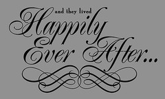 Happily Ever After Wedding Wall Decor Vinyl Sticker Decal 22″h x 36″w