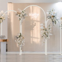 Large Wedding Arch Backdrop Set of 3 Metal White Arched Frame Stand Party Decor