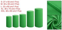 Set of 5 Cylinder Spandex Stand Covers, Green, Elastic Fabric
