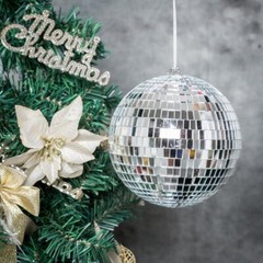 4 pcs 6″ Silver Glass Hanging Disco Mirror Balls Party Wedding Decorations SALE