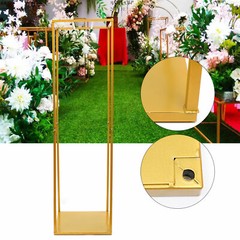 Wedding Square Flowers Stand Stage Gold Decor Backdrop Props Bracket Metal Stand