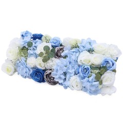 6 Pieces 23.62*15.74″ Silk Blue& White& Green Artificial Flowers Wall Decoration