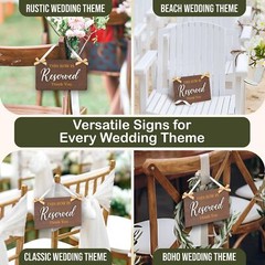 This Row Is Reserved Signs For Wedding Ceremony – 6 Pcs Wooden Wedding Reserv…