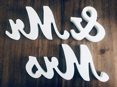 Mr & Mrs Wedding Sign Tabletop Reception Wooden Party Decoration Standing