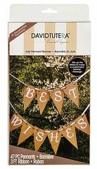 47pc DIY BURLAP Pennant Banner Kit w/Pre-printed Letters DAVID TUTERA Casual NIP