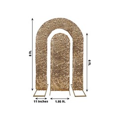 2 GOLD Big Sequin Wedding Arch Backdrop Stand Covers Wedding Events Party