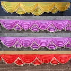 3/6M Faux Silk Drape Swag Decor Event Party Wedding Backdrop Curtain W/Tassel