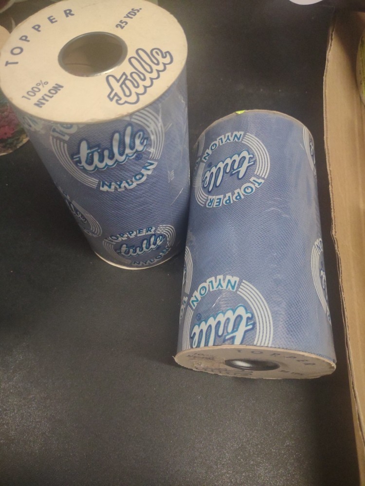 25Yd Vintage Topper Tulle Net Ribbon, Williamsburg Country Blue, Wedding Netting
