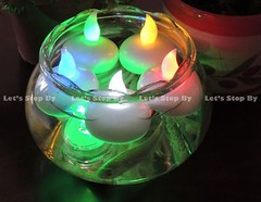 12 LED COLOR CHANGING Floating Flickering Tea Candle Waterproof Wedding Floral