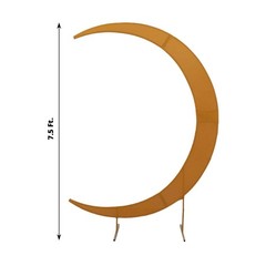 7.5 ft GOLD Fitted Spandex Half Crescent Moon Arch BACKDROP STAND Cover Wedding