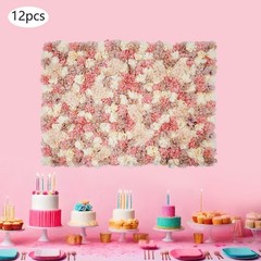 12pcs Artificial Flower Wall Panel Artificial Flower Wall Backdrop 11.81*11.81in