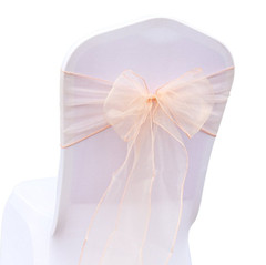 peach organza chair sashes chair tie chair bow ribbon wedding anniversary decor