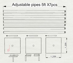 DOUBLE CROSS BAR ADJUSTABLE QUICK BACKDROP KIT 10FT x 20FT PIPE WITHOUT DRAPE