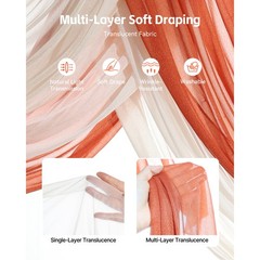Uimoso Orange Floral Wedding Arch Kit with 2 Flower Arrangements and 3 Drapes
