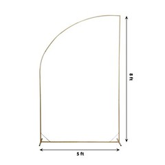 Gold 8 feet Metal Floral Display Frame Half Moon Backdrop STAND Arch Party Event