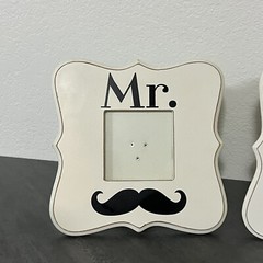 9×9 Hobby Lobby Photo Frames Mr. & Mrs. Wedding Engagement Party Mustache & Kiss